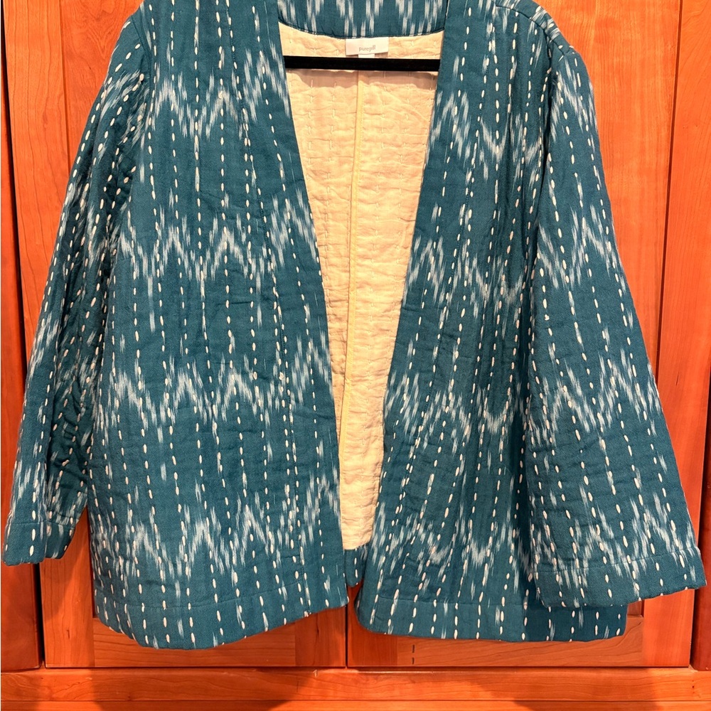 Teal Patterned Women's Jacket